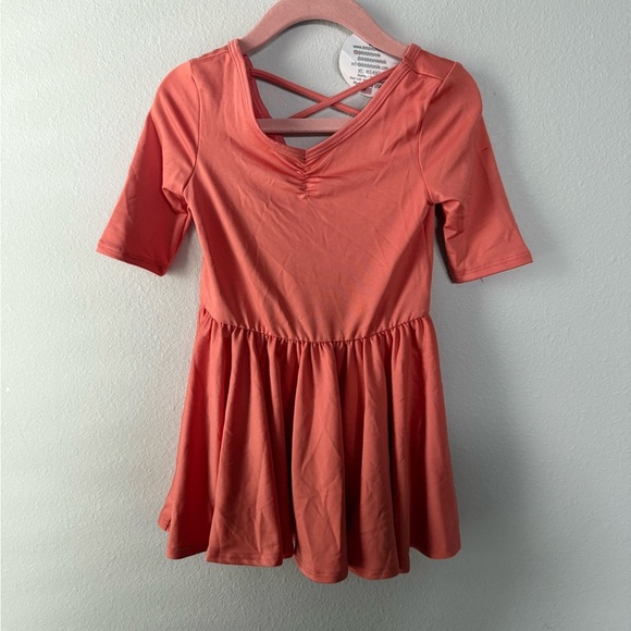 Dot Dot Smile coral Fit and Flare V-Neck Dress - Picture 1 of 2